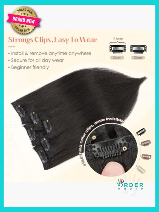 6 Clips Mini Real Human Hair Extensions 10 Inch Lightweight Volume Boost